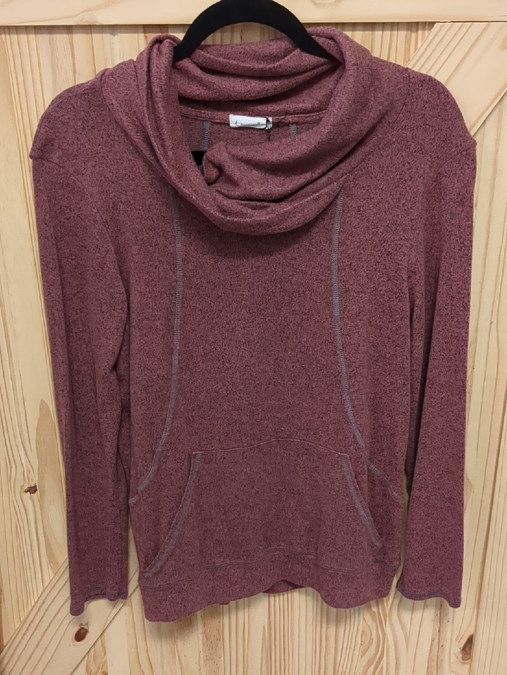 Loveappella Mauve Cowl Neck Pullover Sweatshirt